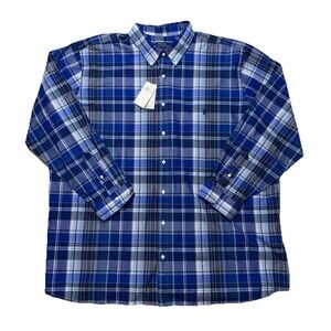 NWT Polo Ralph Lauren Big & Tall BLUE PLAID Performance Oxford Button-down 4XLT